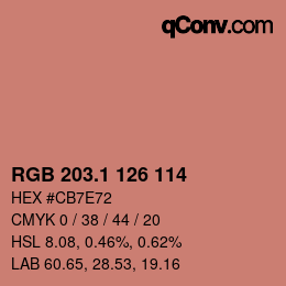 カラーコード: RGB 203.1 126 114 | qconv.com
