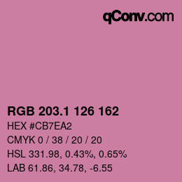カラーコード: RGB 203.1 126 162 | qconv.com