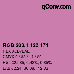 カラーコード: RGB 203.1 126 174 | qconv.com