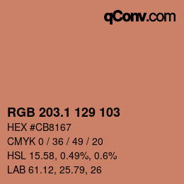 カラーコード: RGB 203.1 129 103 | qconv.com