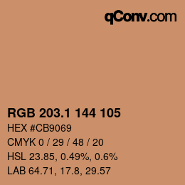 カラーコード: RGB 203.1 144 105 | qconv.com