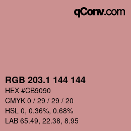 カラーコード: RGB 203.1 144 144 | qconv.com