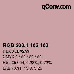 カラーコード: RGB 203.1 162 163 | qconv.com