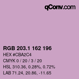 カラーコード: RGB 203.1 162 196 | qconv.com