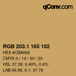 カラーコード: RGB 203.1 165 102 | qconv.com