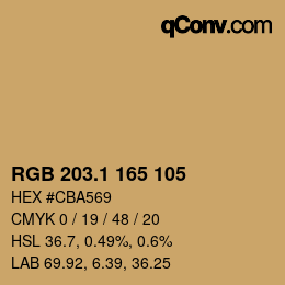 カラーコード: RGB 203.1 165 105 | qconv.com
