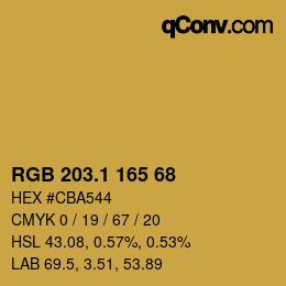カラーコード: RGB 203.1 165 68 | qconv.com