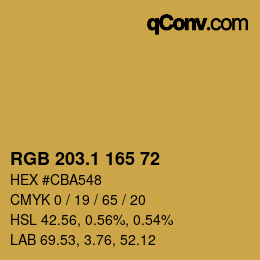 カラーコード: RGB 203.1 165 72 | qconv.com