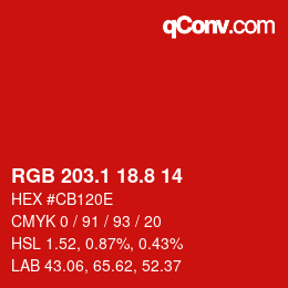 Color code: RGB 203.1 18.8 14 | qconv.com