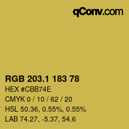 カラーコード: RGB 203.1 183 78 | qconv.com