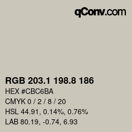 Color code: RGB 203.1 198.8 186 | qconv.com