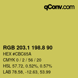 カラーコード: RGB 203.1 198.8 90 | qconv.com
