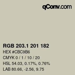 カラーコード: RGB 203.1 201 182 | qconv.com