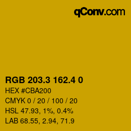 カラーコード: RGB 203.3 162.4 0 | qconv.com