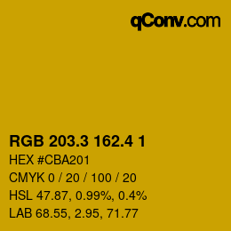 カラーコード: RGB 203.3 162.4 1 | qconv.com