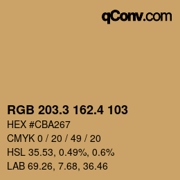 カラーコード: RGB 203.3 162.4 103 | qconv.com