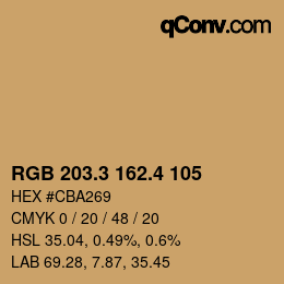 カラーコード: RGB 203.3 162.4 105 | qconv.com