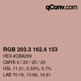 カラーコード: RGB 203.3 162.4 153 | qconv.com