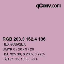 カラーコード: RGB 203.3 162.4 186 | qconv.com