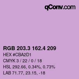 カラーコード: RGB 203.3 162.4 209 | qconv.com