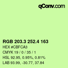カラーコード: RGB 203.3 252.4 163 | qconv.com