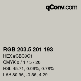 Color code: RGB 203.5 201 193 | qconv.com