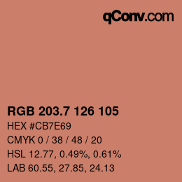 カラーコード: RGB 203.7 126 105 | qconv.com