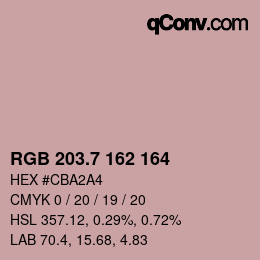 カラーコード: RGB 203.7 162 164 | qconv.com