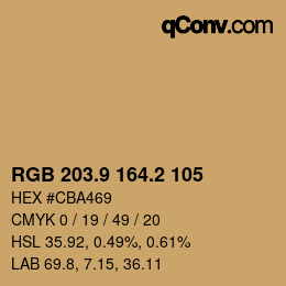 Color code: RGB 203.9 164.2 105 | qconv.com