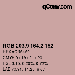 Color code: RGB 203.9 164.2 162 | qconv.com