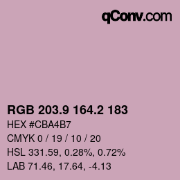 Color code: RGB 203.9 164.2 183 | qconv.com