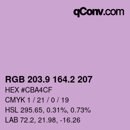 Color code: RGB 203.9 164.2 207 | qconv.com