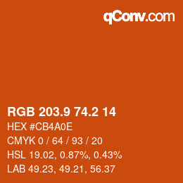 Color code: RGB 203.9 74.2 14 | qconv.com