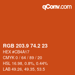 Color code: RGB 203.9 74.2 23 | qconv.com