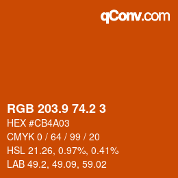 Color code: RGB 203.9 74.2 3 | qconv.com