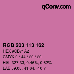 Color code: RGB 203 113 162 | qconv.com