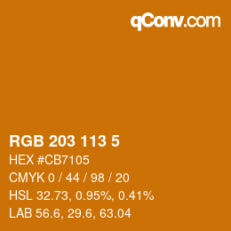 Color code: RGB 203 113 5 | qconv.com