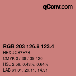 カラーコード: RGB 203 126.8 123.4 | qconv.com