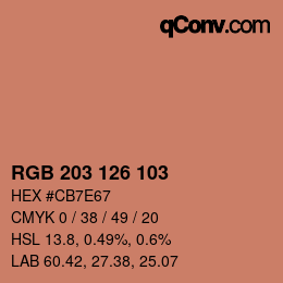 Farbcode: RGB 203 126 103 | qconv.com