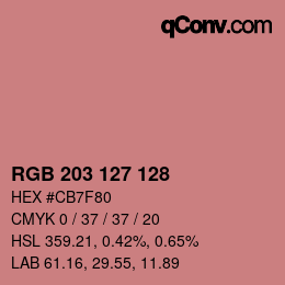 Color code: RGB 203 127 128 | qconv.com