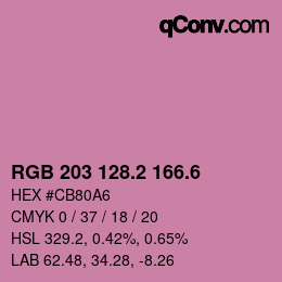 カラーコード: RGB 203 128.2 166.6 | qconv.com