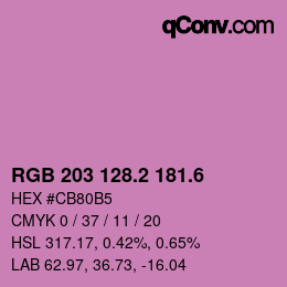 カラーコード: RGB 203 128.2 181.6 | qconv.com