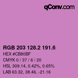 カラーコード: RGB 203 128.2 191.6 | qconv.com