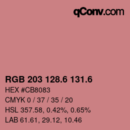 カラーコード: RGB 203 128.6 131.6 | qconv.com
