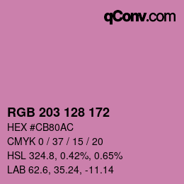 Color code: RGB 203 128 172 | qconv.com