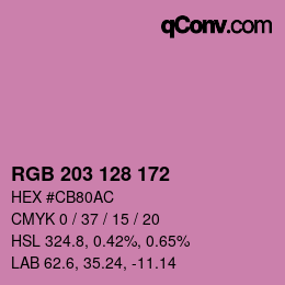 Código de color: RGB 203 128 172 | qconv.com