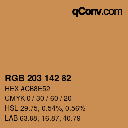 Color code: RGB 203 142 82 | qconv.com