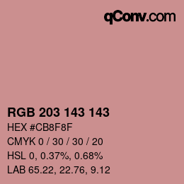 カラーコード: RGB 203 143 143 | qconv.com