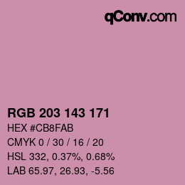 Color code: RGB 203 143 171 | qconv.com