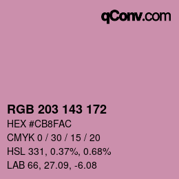 Color code: RGB 203 143 172 | qconv.com